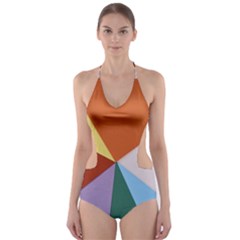 Colorful Paper Art Materials Cut-out One Piece Swimsuit by Wegoenart