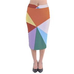 Colorful Paper Art Materials Velvet Midi Pencil Skirt by Wegoenart