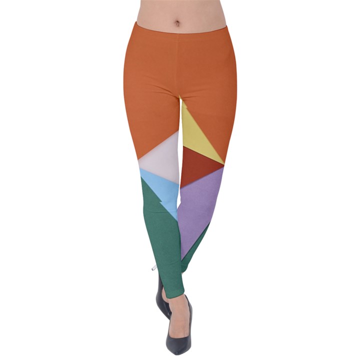 Colorful Paper Art Materials Velvet Leggings