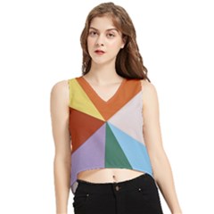 Colorful Paper Art Materials V-neck Cropped Tank Top by Wegoenart