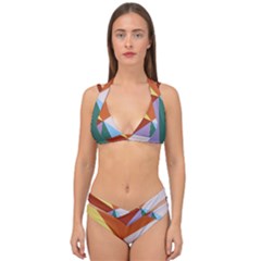 Colorful Paper Art Materials Double Strap Halter Bikini Set by Wegoenart