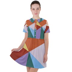 Colorful Paper Art Materials Short Sleeve Shoulder Cut Out Dress  by Wegoenart