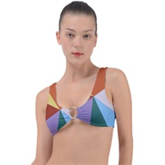 Colorful Paper Art Materials Ring Detail Bikini Top by Wegoenart