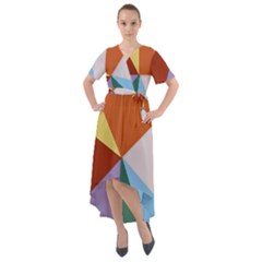 Colorful Paper Art Materials Front Wrap High Low Dress by Wegoenart