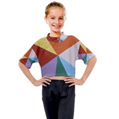 Colorful Paper Art Materials Kids Mock Neck Tee