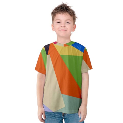 Illustration Colored Paper Abstract Background Kids  Cotton Tee by Wegoenart