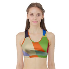 Illustration Colored Paper Abstract Background Sports Bra With Border by Wegoenart