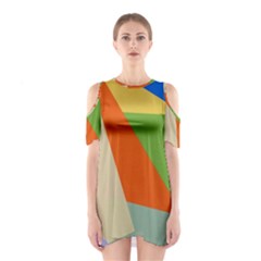 Illustration Colored Paper Abstract Background Shoulder Cutout One Piece Dress by Wegoenart