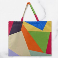 Illustration Colored Paper Abstract Background Zipper Large Tote Bag by Wegoenart