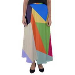 Illustration Colored Paper Abstract Background Flared Maxi Skirt by Wegoenart