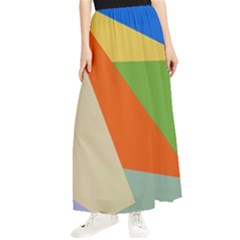 Illustration Colored Paper Abstract Background Maxi Chiffon Skirt by Wegoenart