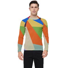 Illustration Colored Paper Abstract Background Men s Long Sleeve Rash Guard by Wegoenart