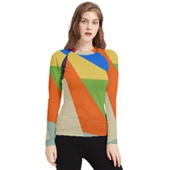 Illustration Colored Paper Abstract Background Women s Long Sleeve Rash Guard by Wegoenart