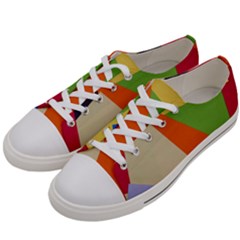 Illustration Colored Paper Abstract Background Men s Low Top Canvas Sneakers by Wegoenart