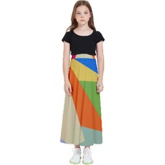 Illustration Colored Paper Abstract Background Kids  Flared Maxi Skirt by Wegoenart