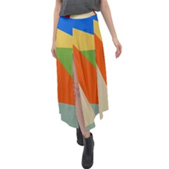 Illustration Colored Paper Abstract Background Velour Split Maxi Skirt by Wegoenart