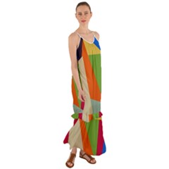 Illustration Colored Paper Abstract Background Cami Maxi Ruffle Chiffon Dress by Wegoenart