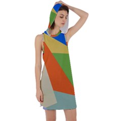 Illustration Colored Paper Abstract Background Racer Back Hoodie Dress by Wegoenart