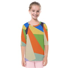 Illustration Colored Paper Abstract Background Kids  Quarter Sleeve Raglan Tee