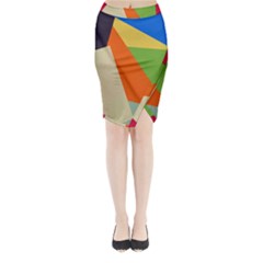 Illustration Colored Paper Abstract Background Midi Wrap Pencil Skirt by Wegoenart