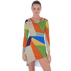 Illustration Colored Paper Abstract Background Asymmetric Cut-out Shift Dress by Wegoenart