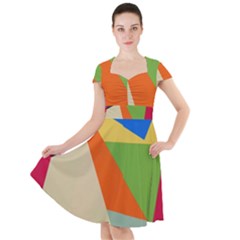 Illustration Colored Paper Abstract Background Cap Sleeve Midi Dress by Wegoenart