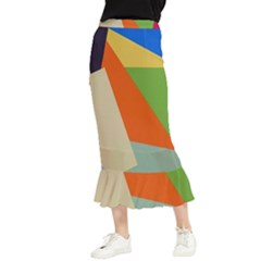 Illustration Colored Paper Abstract Background Maxi Fishtail Chiffon Skirt by Wegoenart