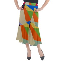 Illustration Colored Paper Abstract Background Midi Mermaid Skirt by Wegoenart