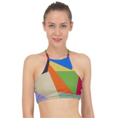 Illustration Colored Paper Abstract Background Racer Front Bikini Top by Wegoenart