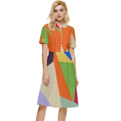 Illustration Colored Paper Abstract Background Button Top Knee Length Dress by Wegoenart