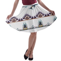 Illustrations Geometric Art Dividers Borders A-line Skater Skirt by Wegoenart