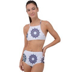 Illustration Pattern Geometric Art Dividers Digital Art High Waist Tankini Set