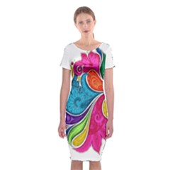 Im Fourth Dimension Colour 30 Classic Short Sleeve Midi Dress by imanmulyana