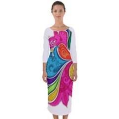 Im Fourth Dimension Colour 30 Quarter Sleeve Midi Bodycon Dress by imanmulyana