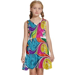 Im Fourth Dimension Colour 30 Kids  Sleeveless Tiered Mini Dress by imanmulyana