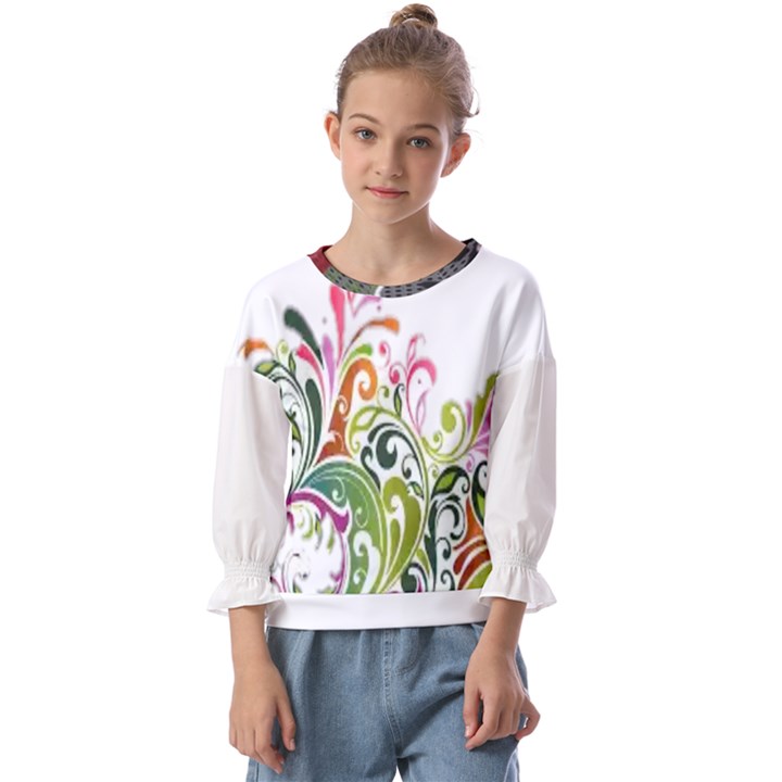 IM Fourth Dimension Colour 31 Kids  Cuff Sleeve Top