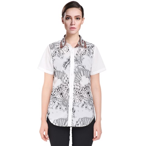 Im Fourth Dimension Black White 34 Women s Short Sleeve Shirt by imanmulyana