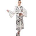 IM Fourth Dimension Black White 34 Maxi Velour Kimono View1