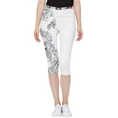 Im Fourth Dimension Black White 34 Inside Out Lightweight Velour Capri Leggings  by imanmulyana