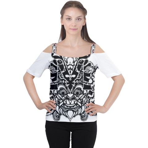 Im Fourth Dimension Black White 35 Cutout Shoulder Tee by imanmulyana