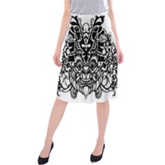 IM Fourth Dimension Black White 35 Midi Beach Skirt