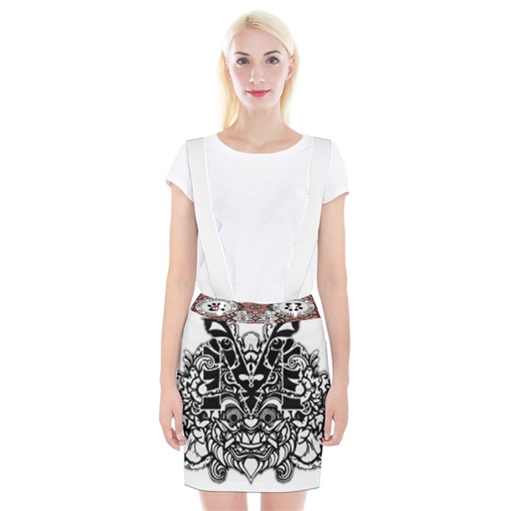 IM Fourth Dimension Black White 35 Braces Suspender Skirt