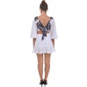 IM Fourth Dimension Black White 35 Tie Back Butterfly Sleeve Chiffon Top View2