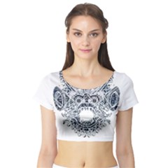 Im Fourth Dimension Black White 36 Short Sleeve Crop Top