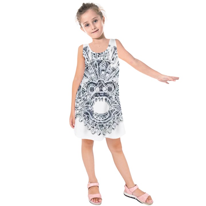 IM Fourth Dimension Black White 36 Kids  Sleeveless Dress