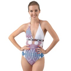 Im Fourth Dimension Colour 37 Halter Cut-out One Piece Swimsuit by imanmulyana