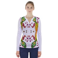 IM Fourth Dimension Colour 36 V-Neck Long Sleeve Top