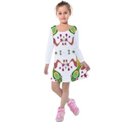 IM Fourth Dimension Colour 36 Kids  Long Sleeve Velvet Dress