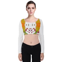 IM Fourth Dimension Colour 36 Velvet Long Sleeve Crop Top