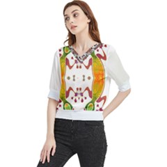 IM Fourth Dimension Colour 36 Quarter Sleeve Blouse